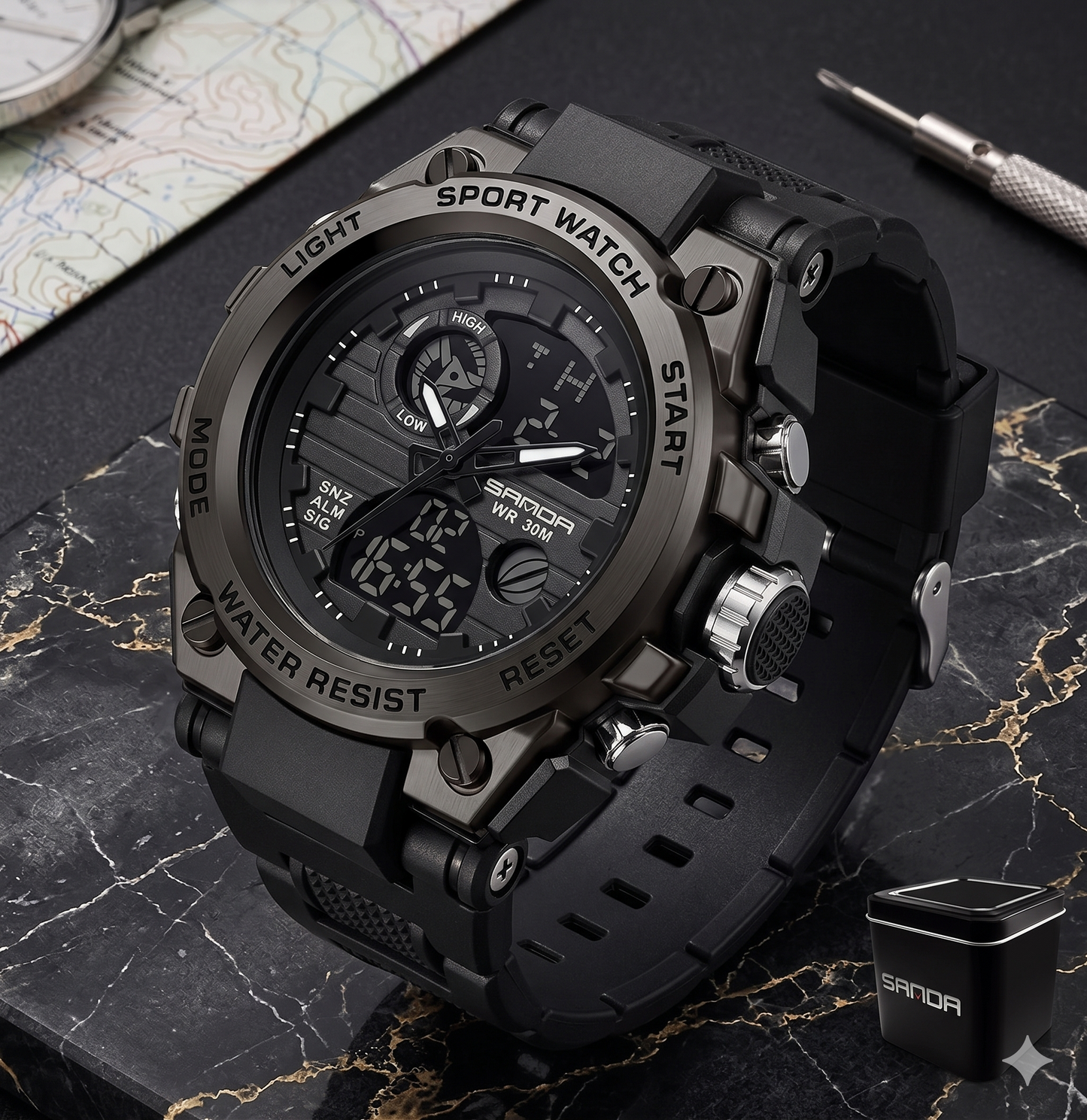 Reloj Táctico Militar (Correa Negra)