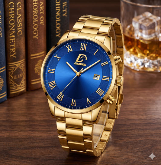 Reloj elegante Azul y dorado