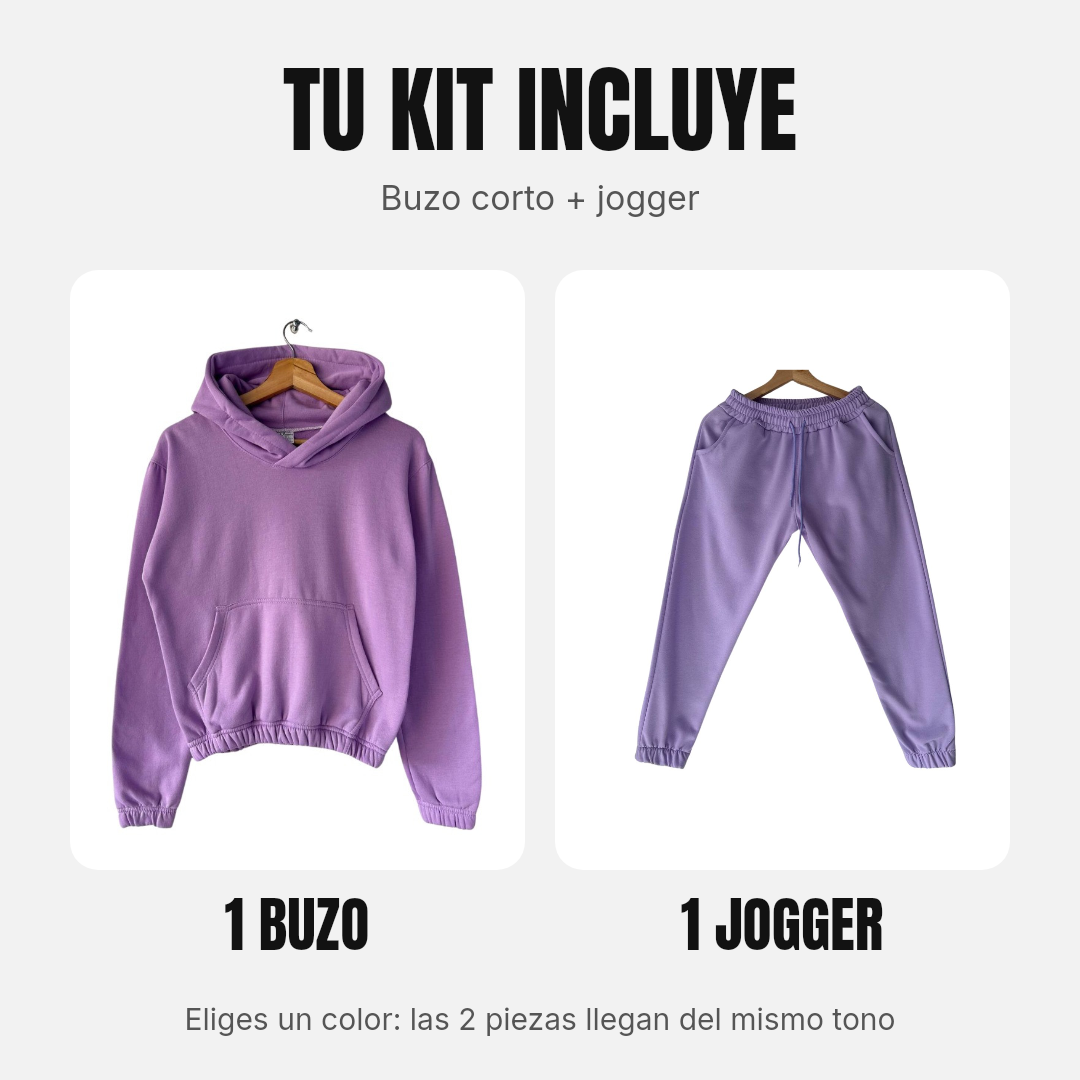Tu kit incluye 1 buzo corto y 1 jogger