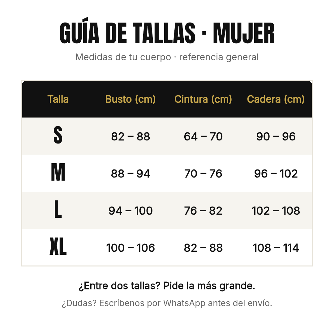 Guía de tallas mujer