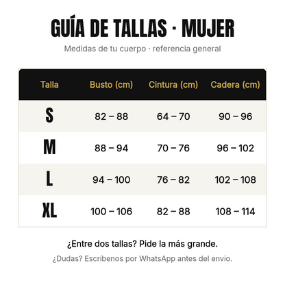 Guía de tallas mujer